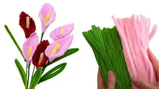 DIY Anthurium Flower | How to make anthurium flower from pipe cleaner, Handmade Pipe Cleaner Flowers