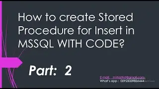 How to create stored procedure for insert in ms sql?