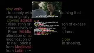 Word of the Day: 'cloy'  Cinematic Tutorial  #vocabulary  #shorts  #educational