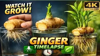 Ginger Timelapse Growth 🌱 | Watch Roots & Leaves Grow in 4K Ultra-Realistic Macro!&rdquo;