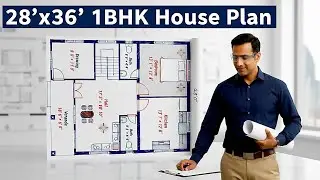 1-Bedroom House Plan for Small Lots | 28'&times;36' Smart Home Design