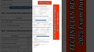 NCL TECHNICIAN RECRUITMENT 2025 Exam Date Out #yt#viral