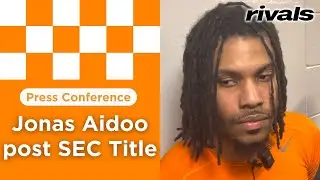 Tennessee basketball's Jonas Aidoo reacts to winning SEC championship