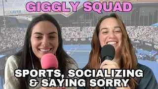 Giggling about sports, socializing, and saying sorry