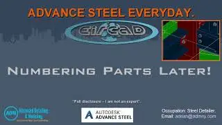 ADVANCE STEEL :  Numbering Parts Later.