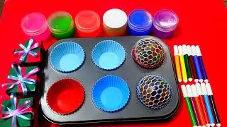 Satisfying video | Rainbow Slime Colors Mixing in Cups 🍭 | Satisfying ASMR Sounds | Gift Pop ASMR 🎁