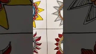 Traditional motif seven days seven Suns#art #madhubani #painting #drawing
