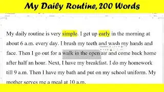 My Daily Routine  - 200 Words / Part 1