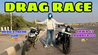 DRAG RACE 🚀😱 || HERO XTREME 250R🚀 VS JAWA 42 BOBBER 350 🚀 || Amazing 💯💯