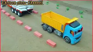 DIY Solid Mini Bricks Road Construction Science Project |Tractor 