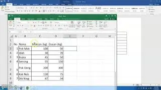 Excel simple table, addition, multiplication part 1