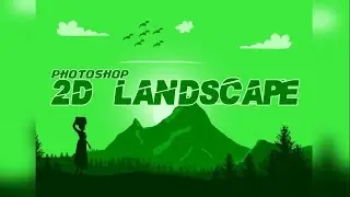 MONOCHROMATIC 2D DRAWING OF A LANDSCAPE IN PHOTOSHOP