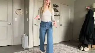 Try On And Overview Of These Wide Leg blue Jeans!