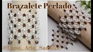 TUTORIAL DE BRAZALETE PERLADO, con mostacilla y Murano 🧵#tejedora #diy #yt #hechoamano #manualidad