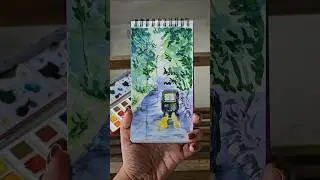 Easy Watercolor Painting Tutorial🎨 #easywatercolortutorial #watercolorpainting #shortsfeed #ytshorts