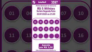 🍀Resultado Lotof&aacute;cil 3597: N&uacute;meros Sorteados AGORA 26/01 - Veja o Resultado💰 #shorts