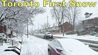 Toronto First Snowfall of the Season | Greektown Walk