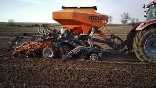 Siew grochu 2021 w Strip-till }{ Mzuri pro-till 3t & Case puma 170 cvx }{