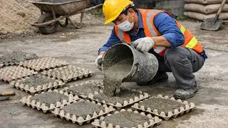 Pour cement into an egg tray to transform it into a truly striking decorative item
