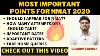 Most important points for NMAT 2020 | Complete details| Attempts | Adaptive pattern| Important dates