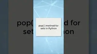 pop( ) method for sets in Python 