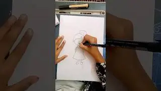 Cute baby girl drawing girl drawing easy pencil😱