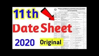 11th Class Date Sheet 2021 - 1st Year Date Sheet 2021 - FSC,ICS,ICOM,ICSFA Date Sheet 2021