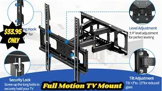 Full Motion TV Mount with Height Setting FOZIMOA TV Wall Mount for Most 32-65 inch TVs