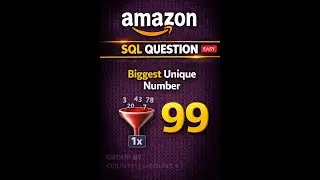 Amazon SQL Questions : Biggest Single Number