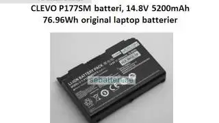CLEVO P177SM batteri, 14.8V 5200mAh 76.96Wh original laptop batterier