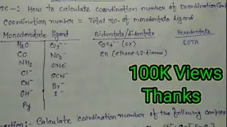 How to calculate coordination number समन्वय संख्या कैसे निकालें Vikram Tutorial/CoordinationCompound