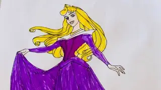 Princess Aurora Colours Page | Disney Princess Colouring Video withOld MacDonald Song