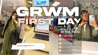 GRWM:First Day Back To School *after winter break*| chit-chat, new schedule,classes,morning routine 
