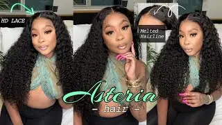 GIVING A GODDESS LOOK | NO BABY HAIR MELTED HD LACE WIG INSTALL | ASTERIA REALISTIC CURLY HAIR