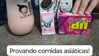 Provando comidas asiáticas 