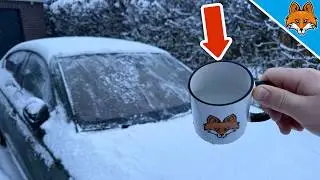 Разморозьте автомобильное стекло горячей водой и больше никогда не придется ничего соскребать! 💥🤯