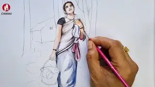 HOW TO DRAW SCENERY WITH WATERCOLOR / WATERCOLOR COMPOSITION WITH STEP BY STEP/ WATERCOLOR TUTORIAL