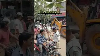 GVMC in action 🚧 Clearing illegal encroachments from public roads. #vizag #gvmc #shorts