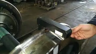 Train's wheel laser profilometer in use.