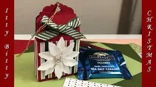 Stampin' Up! Itty Bitty Christmas & Poinsettia Petals Treat holder for Ghirardelli Chocolate Squares