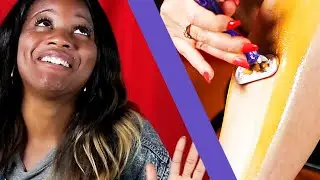 Women Try Shaving Their Legs With Peanut Butter