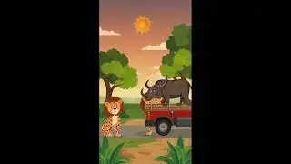 &ldquo;Jungle ka Dard&rdquo; (Sad-Funny Story)&ldquo;Cartoon-style jungle animals with expressive faces &mdash; a majestic