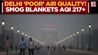 Delhi Chokes Again! Thick Smog, Low Visibility & AQI at 217 | Visuals from India Gate & AIIMS | News
