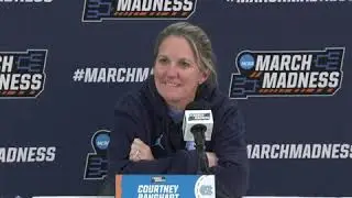 NCAAT: UNC WBB Courtney Banghart, Indya Nivar, Reniya Kelly, Lanie Grant Pre-West Virginia Presser