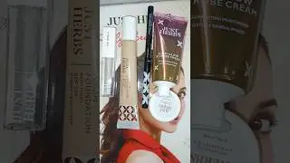 Unboxing just herbs makeup kit | foundation | lip gloss | kajal | tint | strobe cream #justherbs