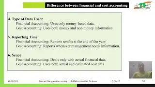Financial Accounting Vs Cost Accounting | Cost & Managerial Accounting | SNS Institutions