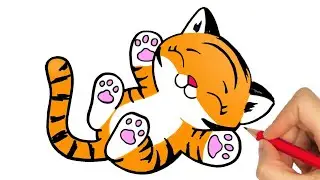 HOW TO DRAW A TIGER - KAWAII DRAWINGS - DRAWING A TIGER EASY STEP BY STEP