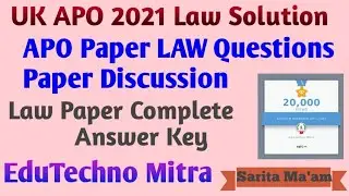 UK APO Law Answer Key 2021 II Full Answer key UK APO law answer key-uk apo I UTTARAKHAND APO II