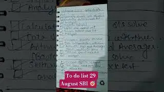 29 August TO do list SBI clerk exam|| #sbiclerk #consistencyiskey #bankingexams