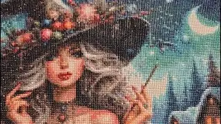 Christmas Witch Diamond Painting Completion